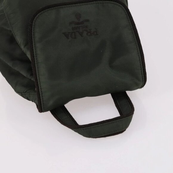 PRADA Backpack Nylon Khaki Silver Auth bs29204 - Picture 7 of 16